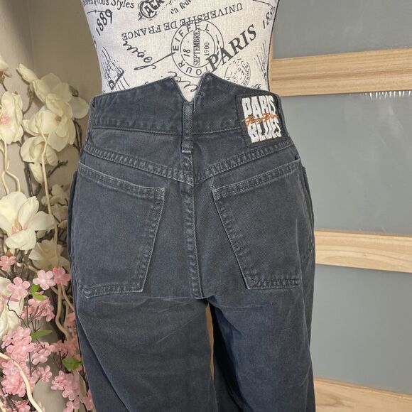 Paris Blues Jeans Black High Rise Women's 11 Straight Leg Retro Vintage Style - Picture 5 of 7